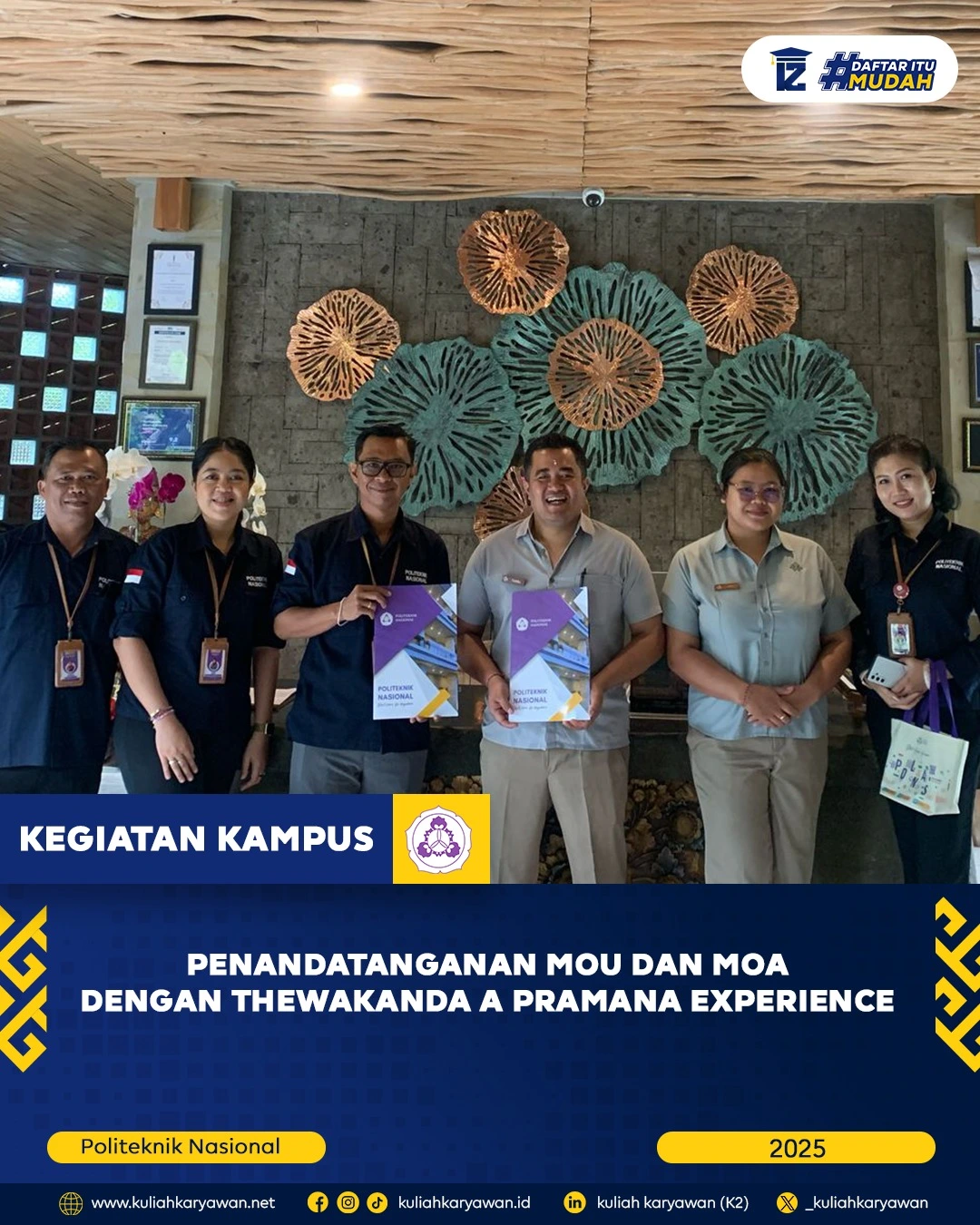 Penandatanganan MoU dan MoA antara Politeknik Nasional dan The Wakanda A Pramana Experience